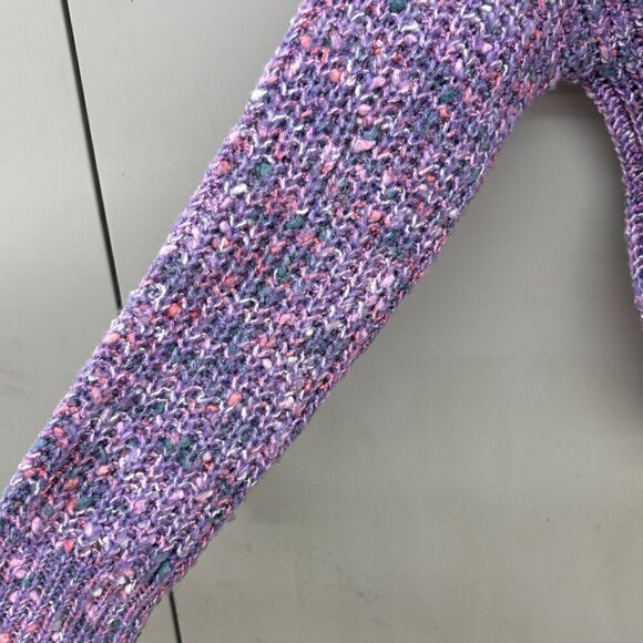 NOBO Womens Polyester/Acrylic Cropped Sweater Size LG Purple Pull Over Crew Neck - Picture 5 of 10